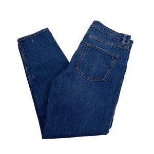 Zara Premium Jeans Women’s 8 Blue Denim High Rise Distressed Tapered Leg